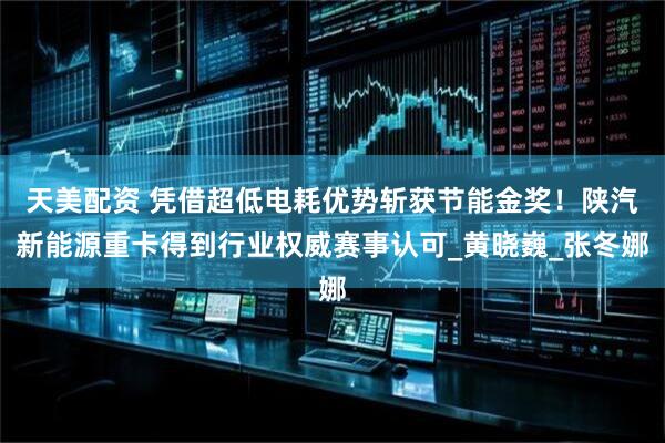 天美配资 凭借超低电耗优势斩获节能金奖！陕汽新能源重卡得到行业权威赛事认可_黄晓巍_张冬娜